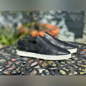 Vince — Snake Skin Embossed Leather Pointed Toe Slip-Ons